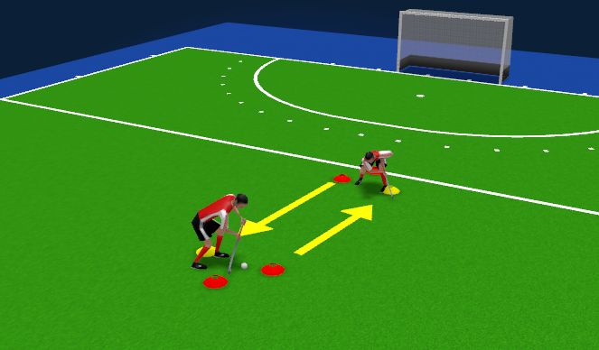 Hockey Ejercicio del Plan de Sesiones (Color): Reverse passing/receiving