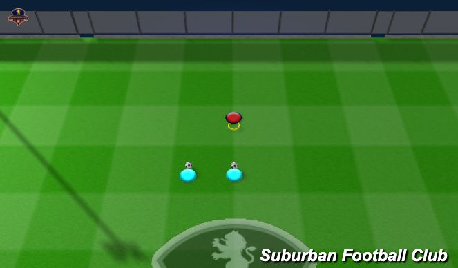 Football/Soccer Session Plan Drill (Colour): Activation 2 - Volley to Negative Step (Low)