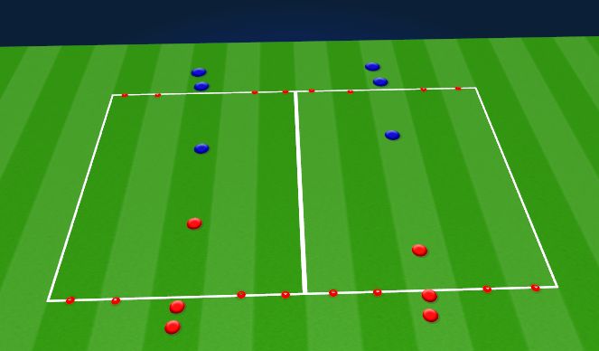 Football/Soccer Session Plan Drill (Colour): 1v1 fun tag game