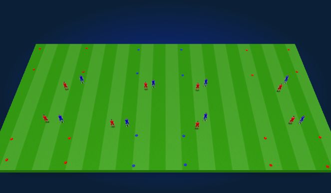 Football/Soccer Session Plan Drill (Colour): SSG - 6 Goal Game
