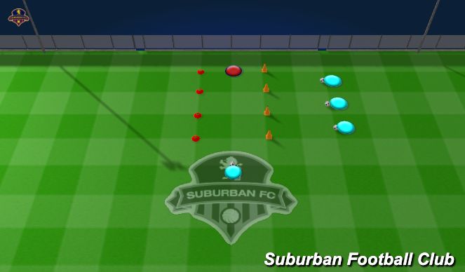 Football/Soccer Session Plan Drill (Colour): Activity - Handling/Low Ext. Gauntlet
