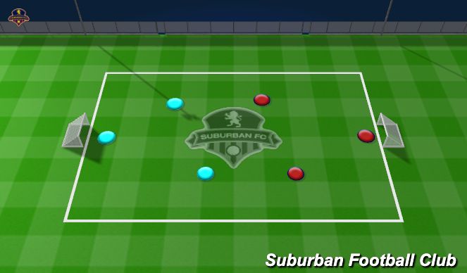 Football/Soccer Session Plan Drill (Colour): Game - Keepers vs Strikers