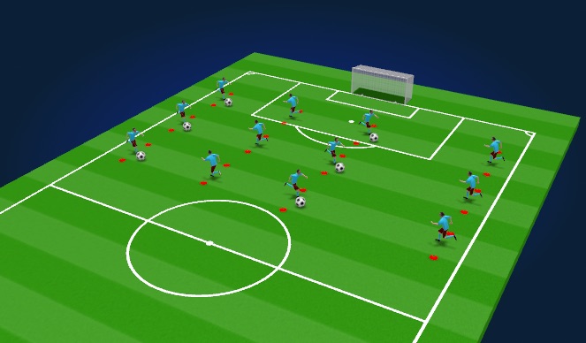 Football/Soccer Session Plan Drill (Colour): Passing and Recving 