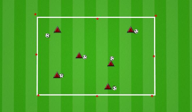 Football/Soccer Session Plan Drill (Colour): GRID DRIBBLE : FEINT MOVE