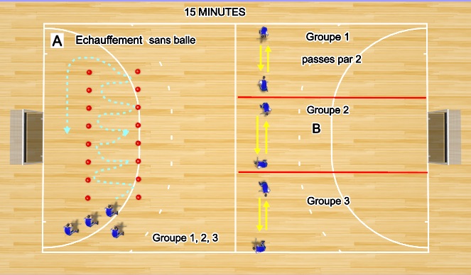 Hockey Session Plan Drill (Colour): Echauffement