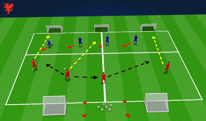 Football/Soccer Session Plan Drill (Colour): defending drill 