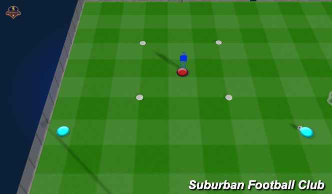 Football/Soccer Session Plan Drill (Colour): Warm Up (Distro) - Bump and Drop to Switch