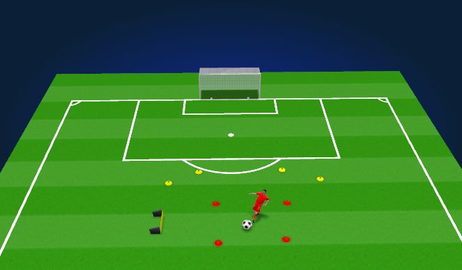 Football/Soccer Session Plan Drill (Colour): Set up for shooting after ball control.