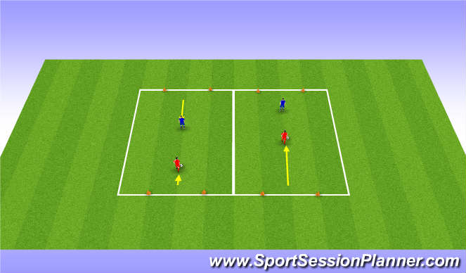 Football/Soccer Session Plan Drill (Colour): 1v1