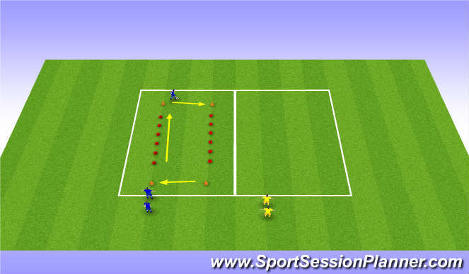 Football/Soccer Session Plan Drill (Colour): Dribble Technique