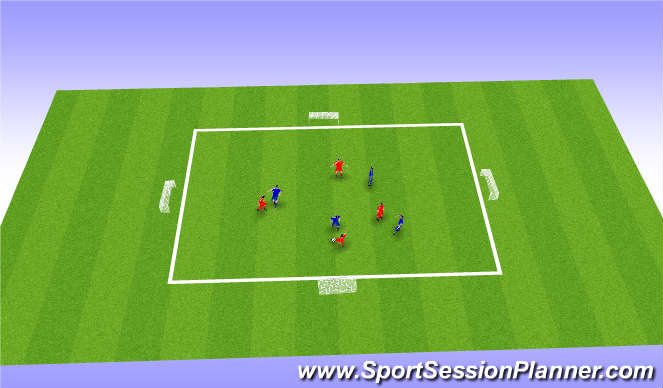 Football/Soccer Session Plan Drill (Colour): 4v4/ 3v3v3