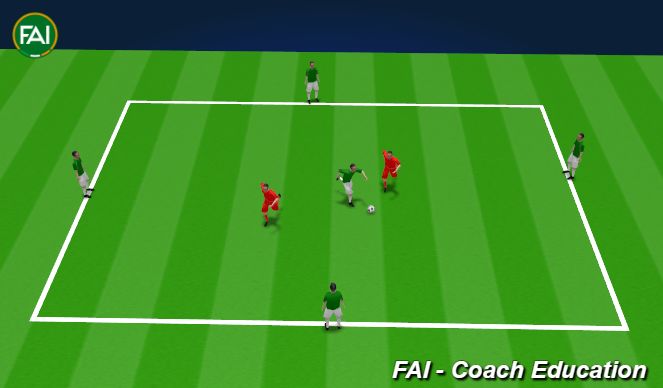 Football/Soccer Session Plan Drill (Colour): Possession - 5 v 2 (10 mins)