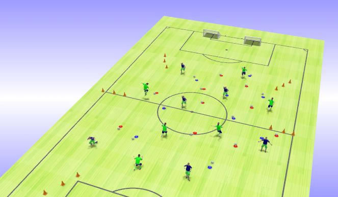 Football/Soccer Session Plan Drill (Colour): WARM UP 1(FOLLOW THE LEADER)