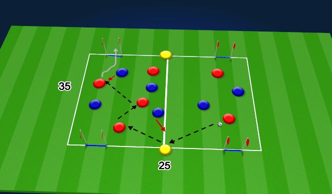 Football/Soccer Session Plan Drill (Colour): 6v6+2 To 