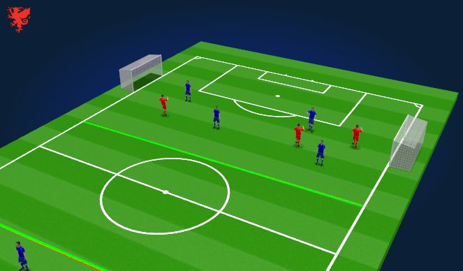 Football/Soccer Session Plan Drill (Colour): Defending-in possession