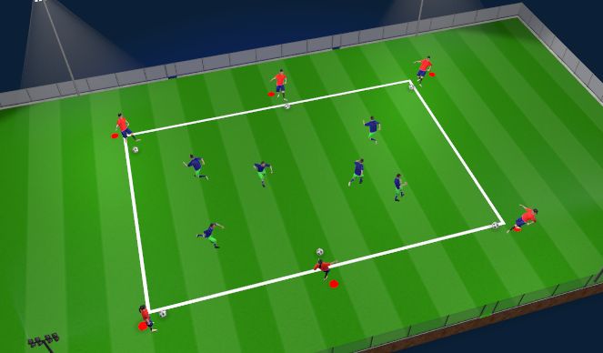 Football/Soccer Session Plan Drill (Colour): Possession Box (Unopposed Warmup)