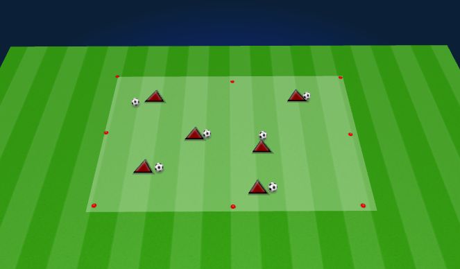 Football/Soccer Session Plan Drill (Colour): GRID DRIBBLE