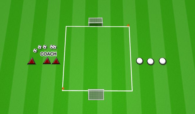 Football/Soccer Session Plan Drill (Colour): 1 v1 RED VS BLUE