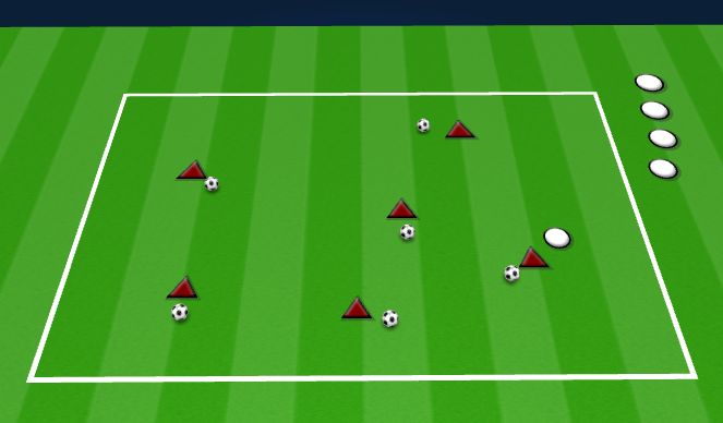 Football/Soccer Session Plan Drill (Colour): TIMEKEEPER DRIBBLE VARIATION