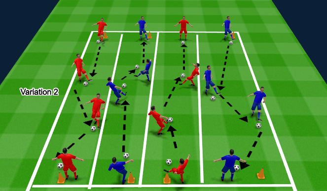 Football/Soccer Session Plan Drill (Colour): passing and support drills