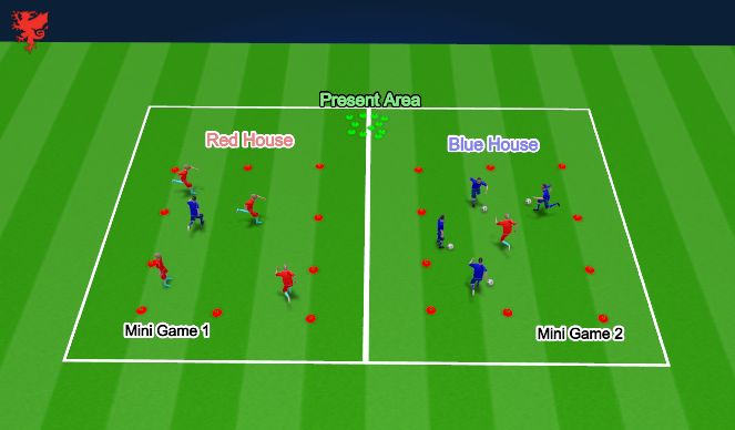 Football/Soccer Session Plan Drill (Colour): Be the Grinch