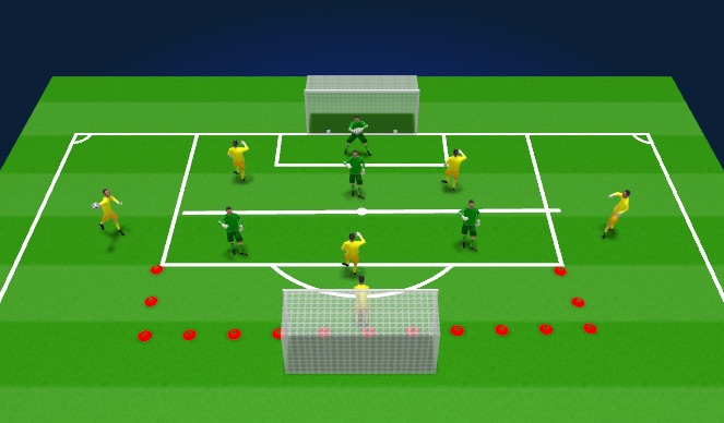 Football/Soccer Session Plan Drill (Colour): Wide Crossing Attacking Game 