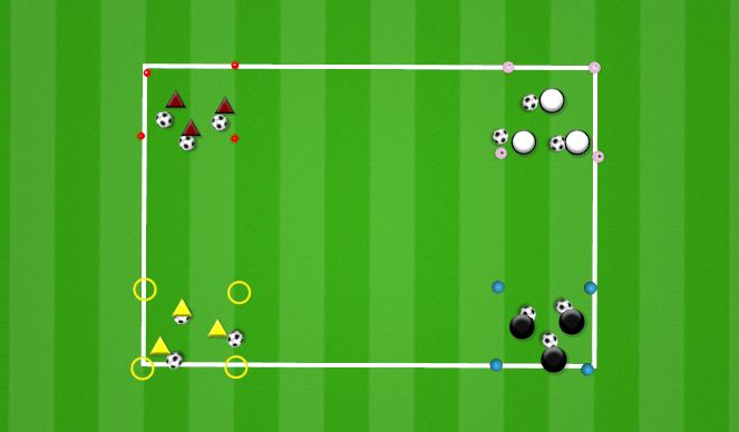 Football/Soccer Session Plan Drill (Colour): STATION DRIBBLING