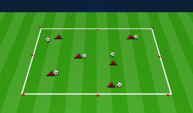 Football/Soccer Session Plan Drill (Colour): WARM UP GRID DRIBBLE