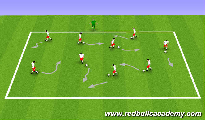 Football/Soccer Session Plan Drill (Colour): Develop physical literacy and ball control