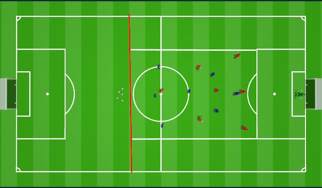 Football/Soccer Session Plan Drill (Colour): Attack v defence: set up