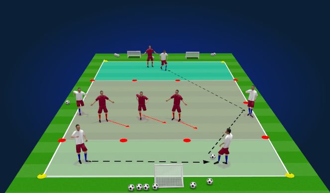 Football/Soccer Session Plan Drill (Colour): Youth Possession Play - ST - Creating Space