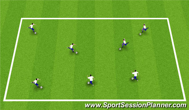 Football/Soccer Session Plan Drill (Colour): Dribbling Warm-Up