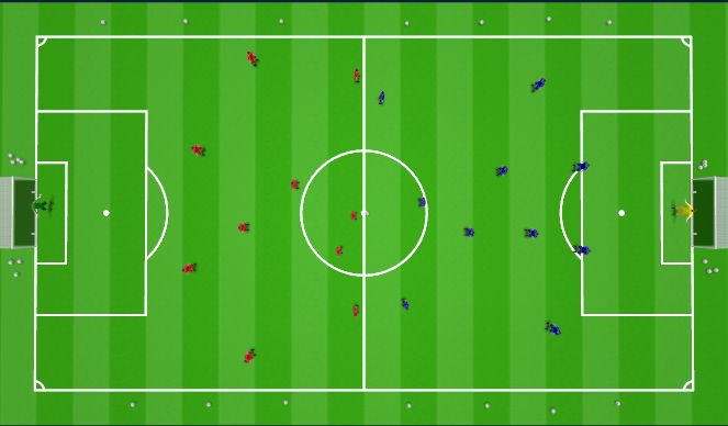 Football/Soccer Session Plan Drill (Colour): 11 v !1 Game