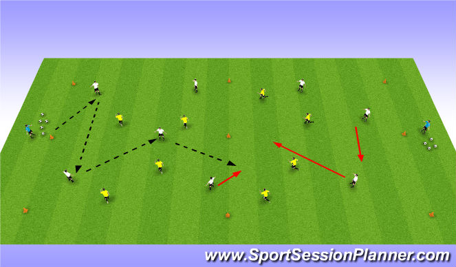 Football/Soccer Session Plan Drill (Colour): 8 v 8 + 2