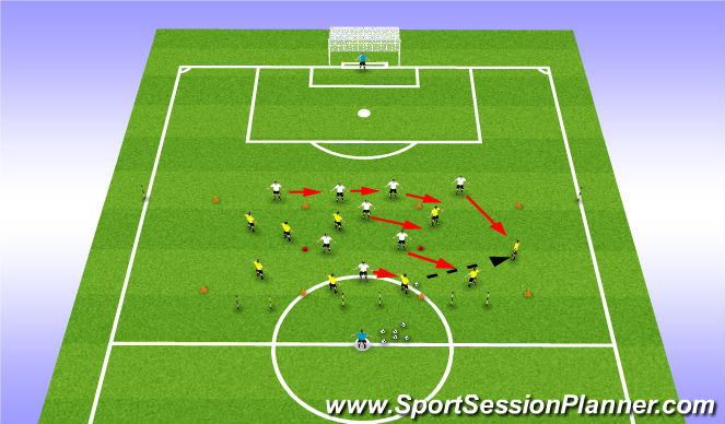 Football/Soccer Session Plan Drill (Colour): 8 v 9
