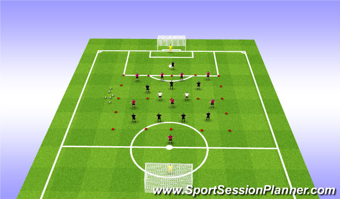 Football/Soccer Session Plan Drill (Colour): Zonal Blocks