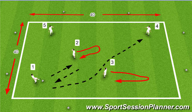 Football/Soccer Session Plan Drill (Colour): Short and Long Passing (Provincial B session)
