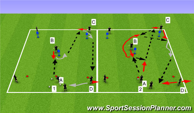 Football/Soccer Session Plan Drill (Colour): M Passing