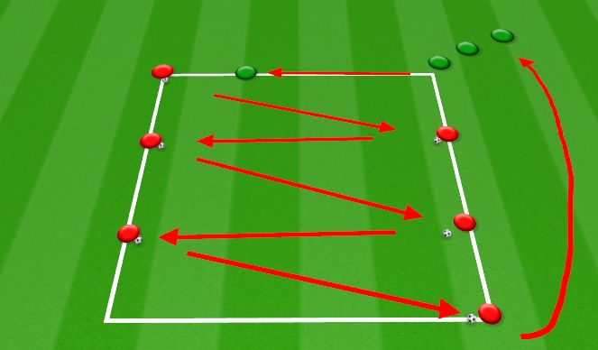 Football/Soccer Session Plan Drill (Colour): Ball mastery warmup