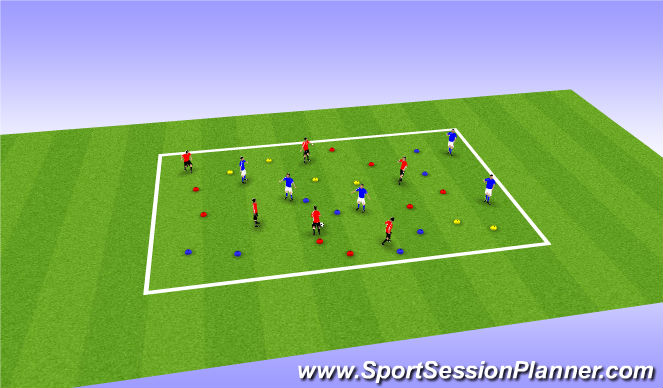 Football/Soccer Session Plan Drill (Colour): Advanced Coloured Cones