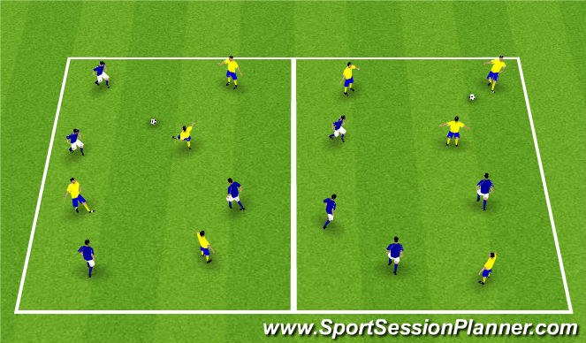 Football/Soccer Session Plan Drill (Colour): 4v4