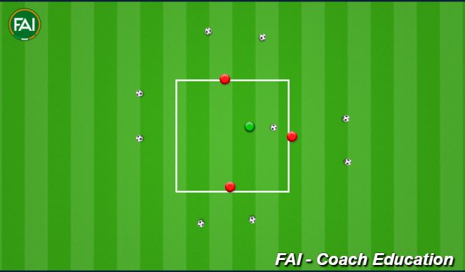 Football/Soccer Session Plan Drill (Colour): Rondo 3 v 1 