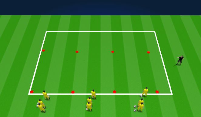 Football/Soccer Session Plan Drill (Colour): Ball Mastery - Lanes