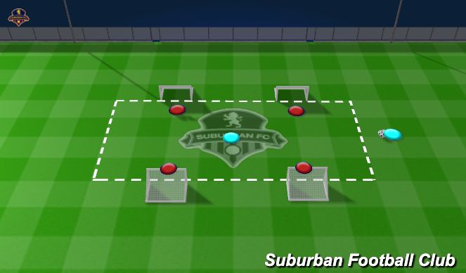 Football/Soccer Session Plan Drill (Colour): Game - 4 Goal Game