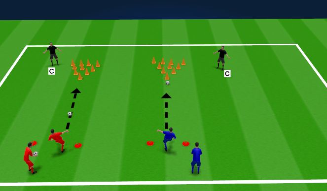 Football/Soccer Session Plan Drill (Colour): Passing Bowling