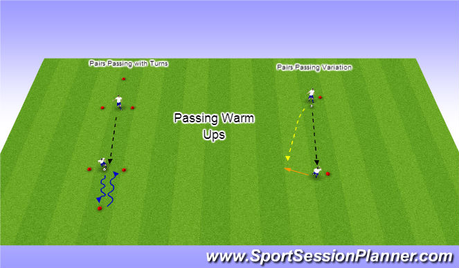 Football/Soccer Session Plan Drill (Colour): Passing Warm Ups