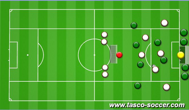 Football/Soccer Session Plan Drill (Colour): 6v4 game