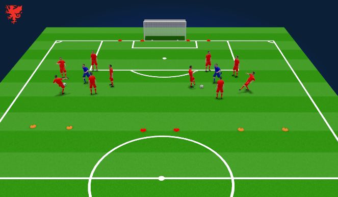 Football/Soccer Session Plan Drill (Colour): Warm Up