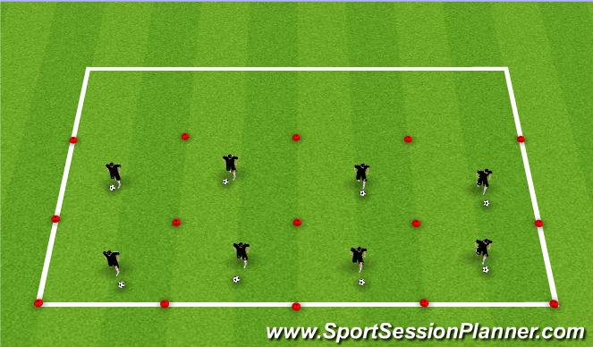 Football/Soccer Session Plan Drill (Colour): Ball-Mastery + Technical Skills Testing