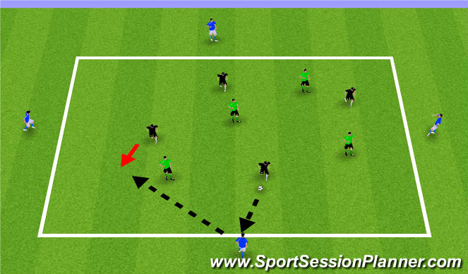 Football/Soccer Session Plan Drill (Colour): 4v4+4 Combination Game